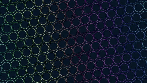Colorful connected circles create mesmerizing circular pattern Vídeos de archivo 249426209