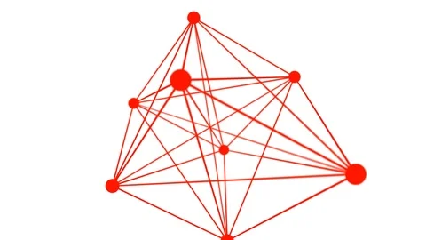 Colorful connected dots geometric shape on a white background Видео 97947908