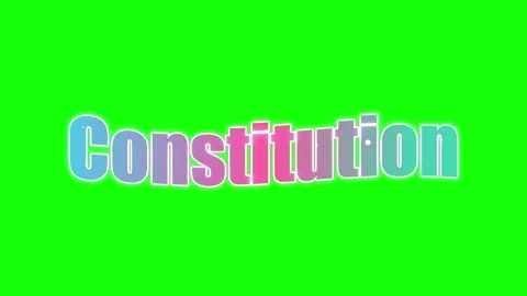 Colorful constitution text animation flying across green screen background for Vidéo 344714104