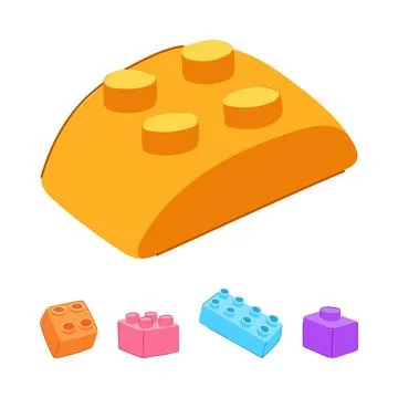 Colorful construction toy blocks developing children creativity Illustrazione stock
