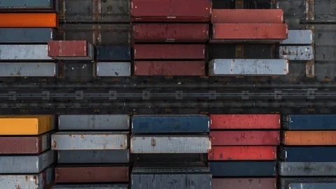 Colorful container terminal Stock Footage 116995233