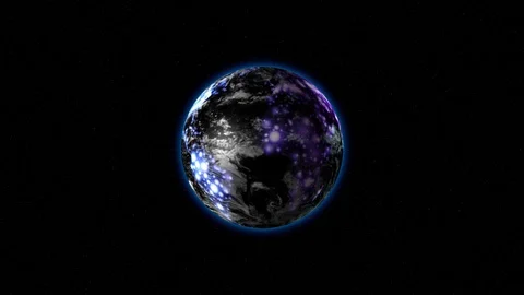 Colorful Continents through the clouds Stock Footage 128232654