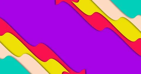 Colorful Contrast Paper Layers Background Animation. Abstract Layered Cut P.. Stock Illustration