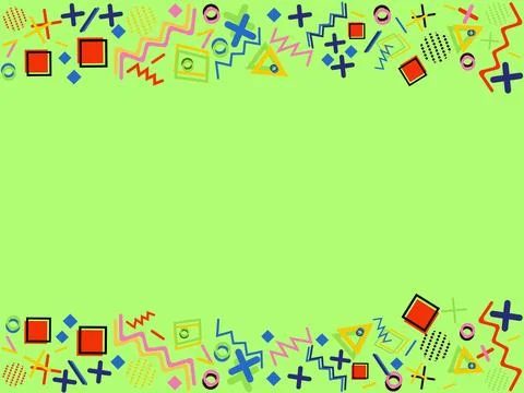 Colorful copyspace in middle of memphis elements Stock Illustration