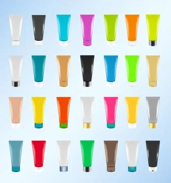 Colorful Cosmetic tubes Stock Illustration