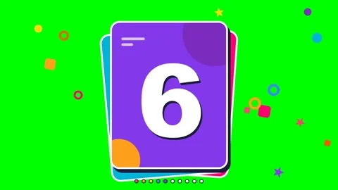 Colorful Countdown Animation on Green Background Stock Footage 348191220