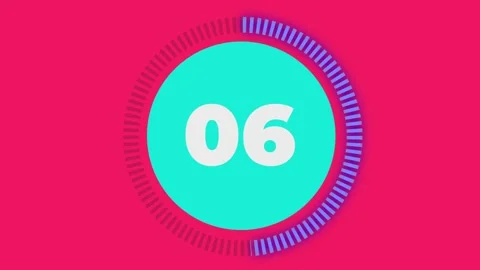 Colorful Countdown Timer Animation from 10 to 0 on Bright Background Stock-Footage 318313084