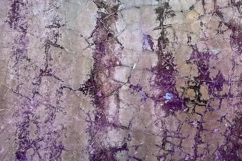 Colorful cracked tile texture, split tile, old vintage floor or wall background Stock Photos