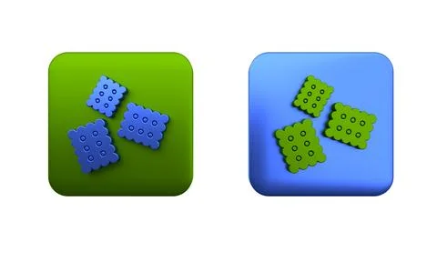 Colorful Cracker biscuit icon isolated on white background. Sweet cookie. S.. Stock Illustration