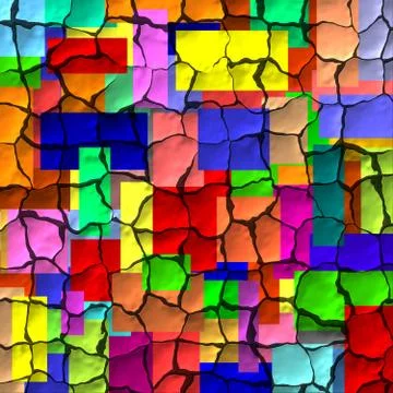 Colorful Cracks Stock Illustration