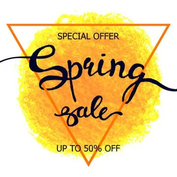 Colorful crayon scribble poster Spring sale Illustrazione stock