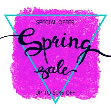 Colorful crayon scribble poster Spring sale Illustrazione stock