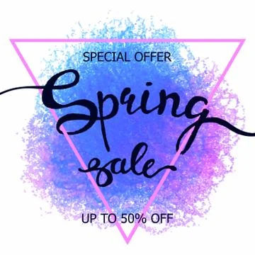 Colorful crayon scribble poster Spring sale Illustrazione stock