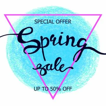 Colorful crayon scribble poster Spring sale Illustrazione stock