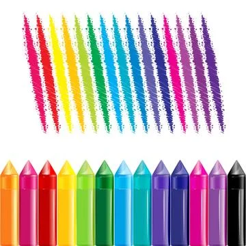 Colorful crayons Stock Illustration