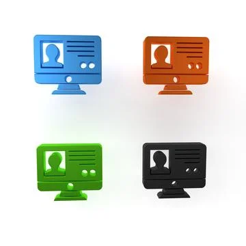 Colorful Create account screen icon isolated on white background. Minimalis.. Illustrazione stock