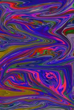 Colorful creative Abstract blue background, liquid paints, acrylic D rendering Stock Illustration