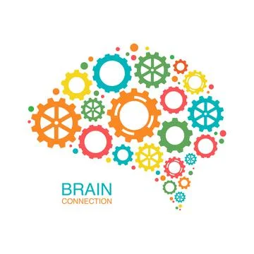 Colorful creative concept of the human brain, vector illustration Stock Illustration