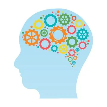 Colorful creative concept of the human brain, vector illustration Stock Illustration