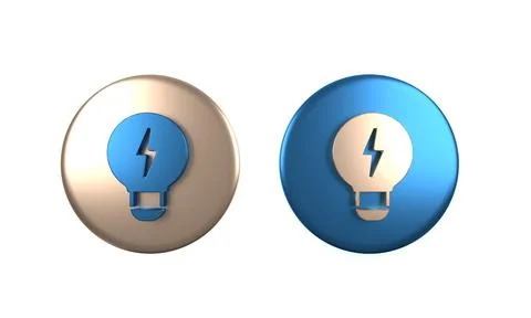 Colorful Creative lamp light idea icon isolated on white background. Concep.. Stock Illustration