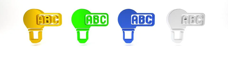 Colorful Creative lamp light idea icon isolated on white background. Concep.. 스톡 일러스트