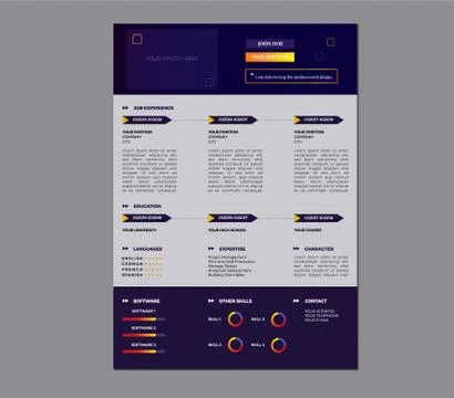 Colorful Creative Resume Template/CV Design Stock Illustration