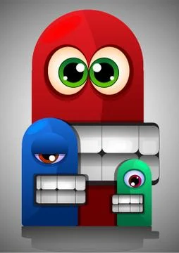 Colorful Creatures, illustration Stock Illustration