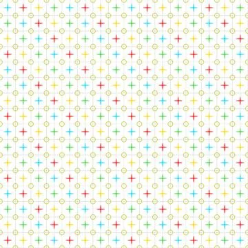 Colorful cross pattern Google colors Red, blue, yellow, green. Vector Artwork Stock Illustration