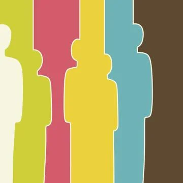 Colorful crowd Stock Illustration