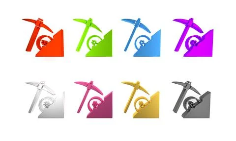 Colorful Cryptocurrency cloud mining icon isolated on white background. Clo.. Stockillustratie