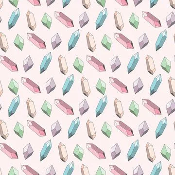 Colorful crystal repeat pattern design seamless vector. Stock Illustration