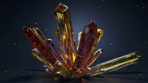 Colorful crystals is growing 3D render animation Stock Footage 140949979