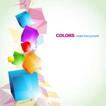 Colorful cube abstract design Stock Illustration
