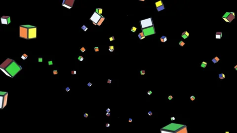 Colorful Cube Blast Stock Footage 259739190