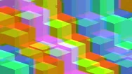 Colorful Cube Glitch Animation Moving Up And Down Stock Footage