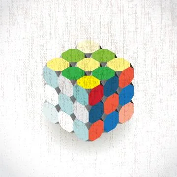 Colorful cube Stock Illustration