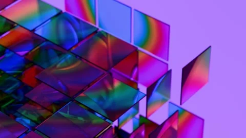 A colorful cube pattern on a purple background Video stock 309929149
