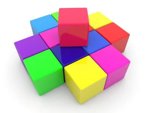 Colorful cube stack 스톡 일러스트