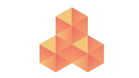 A colorful cube with a white background Stock Illustration