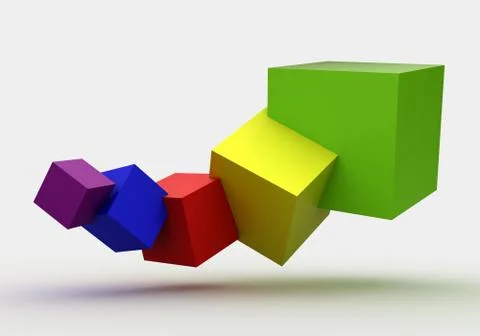 Colorful cubes 3D Stock Illustration