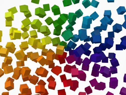 Colorful cubes. 3d pixel style vector illustration. Stock Illustration