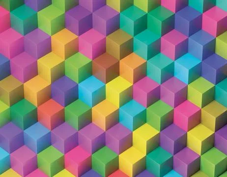 Colorful Cubes Background Stock Illustration