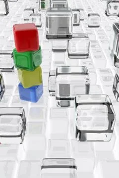 Colorful cubes composition Stock Illustration