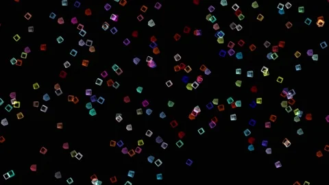 Colorful cubes falling down footage on black screen Stock Footage 232652969