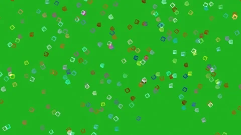 Colorful Cubes Falling From Top Effect On Green Screen Stock Footage 238077012