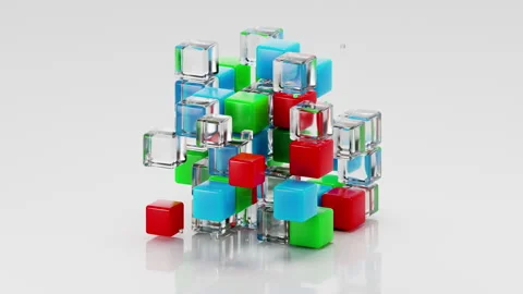 Colorful cubes Stock Footage 292697145