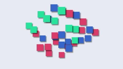Colorful Cubes Forming Abstract Patterns with Subtle Motion in a Clean Stud.. Stock Footage 340940758