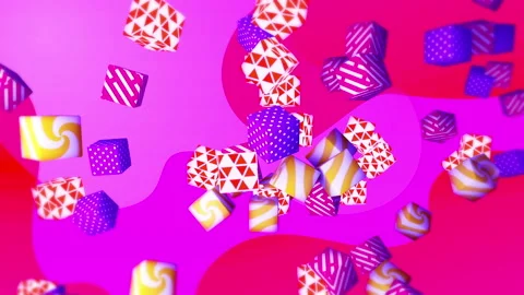 Colorful cubes gradient background. VJ Seamless loop background. Stock Footage 96196965