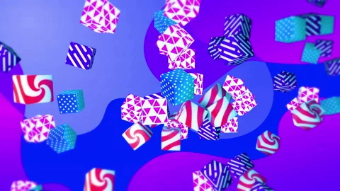 Colorful cubes gradient background. VJ Seamless loop background. Stock Footage 96197353