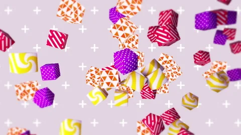 Colorful cubes gradient background. VJ Seamless loop background. Stock Footage 96197488